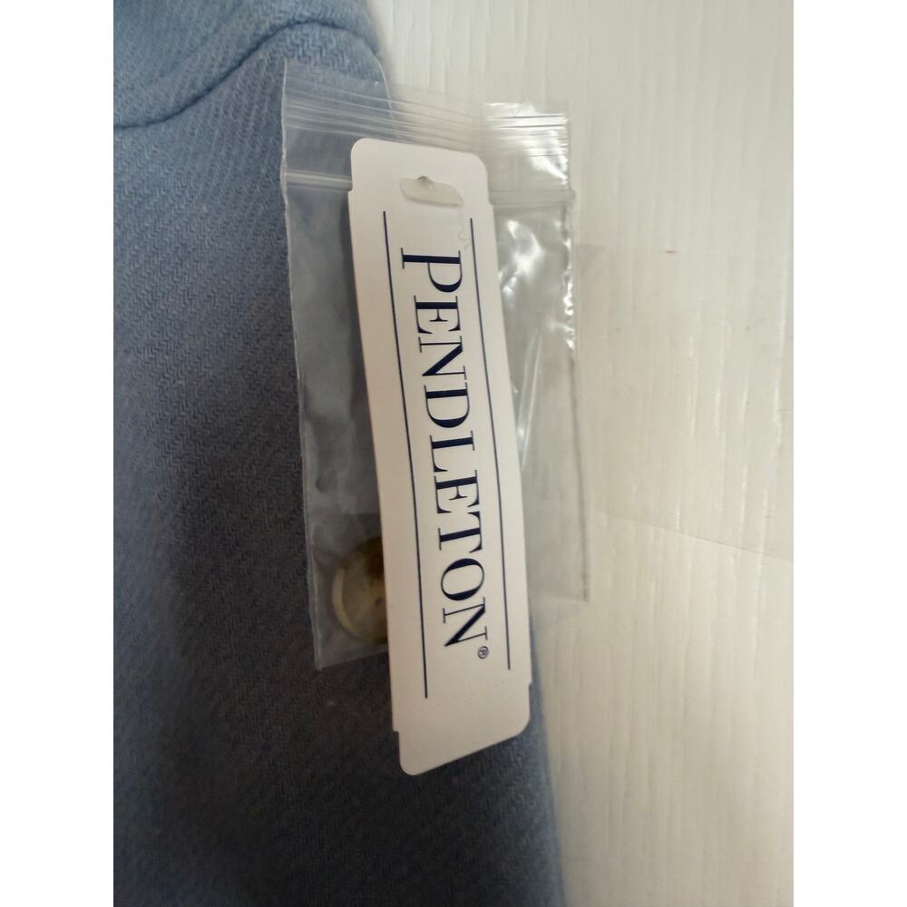 Pendleton Wool Skirt Sz 14 Blue Button Front Quiet Luxury Natural Fiber Vintage - Picture 7 of 15